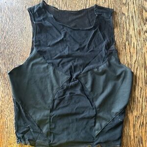 Black Mesh Crop Top